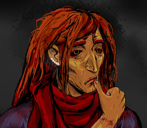 A portrait commission of aasimar dnd character